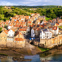 Buy canvas prints of Robin Hood's Bay Aerial Panoramic by Tim Hill