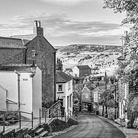 Buy canvas prints of Robin Hood's Bay Black and White by Tim Hill