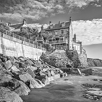Buy canvas prints of Robin Hood's Bay Black and White by Tim Hill