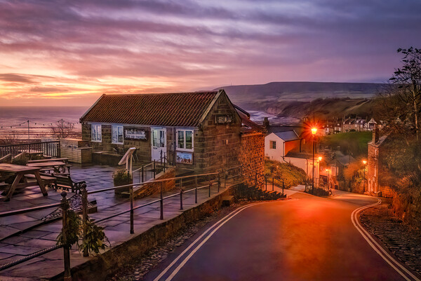 Robin Hood's Bay ~ December Light Picture Board by Tim Hill