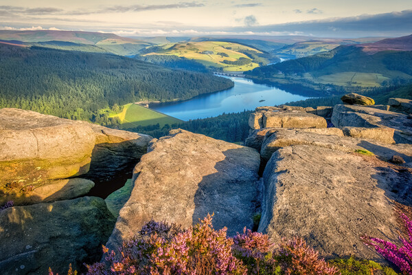 Ladybower from Bamford Edge Picture Board by Tim Hill