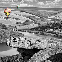 Buy canvas prints of Hot Air Balloons over Ladybower from Bamford Edge by Tim Hill