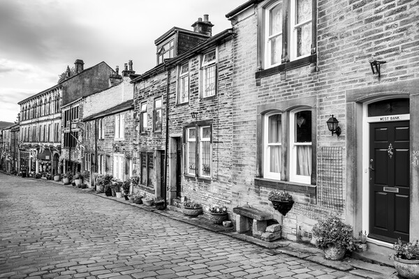 Haworth Main Street Black and White Picture Board by Tim Hill