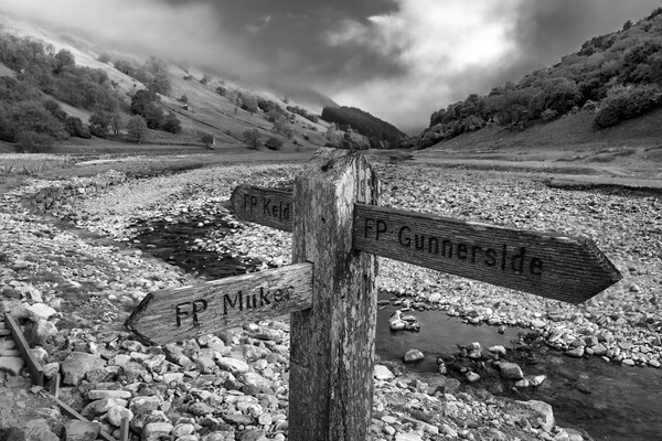 Yorkshire Dales Black and White Picture Board by Tim Hill