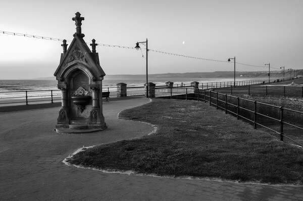  Filey Seafront Black and White Picture Board by Tim Hill