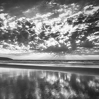 Buy canvas prints of Dramatic Filey Beach Black and White by Tim Hill