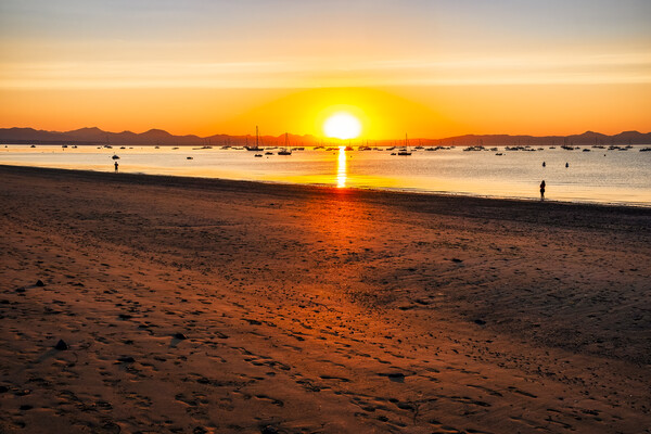 Abersoch Beach Sunrise Picture Board by Tim Hill