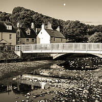 Buy canvas prints of Moonset over Sandsend North Yorkshire by Tim Hill