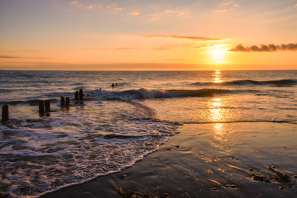 Sunrise at Sandsend North Yorkshire Picture Board by Tim Hill