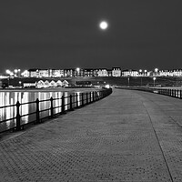 Buy canvas prints of Moonset over Roker Seafront: Sunderland by Tim Hill