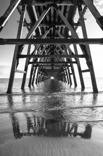 Steetley Pier Black and White Picture Board by Tim Hill