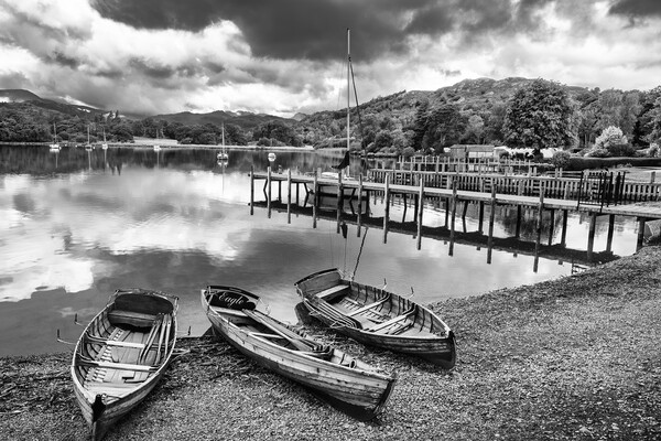 Ambleside Rowing Boats, Lake Windermere, The Lakes Picture Board by Tim Hill