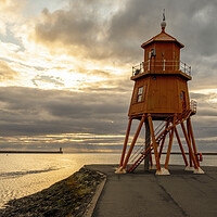 Buy canvas prints of Herd Groyne Lighthouse by Tim Hill