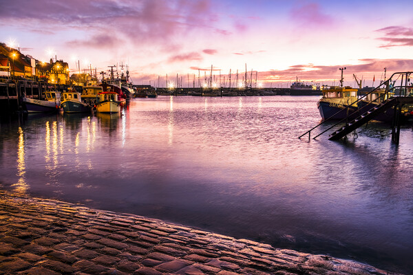 Another day start at Scarborough Harbour Picture Board by Tim Hill