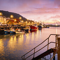 Buy canvas prints of Scarborough Harbour at Dawn by Tim Hill