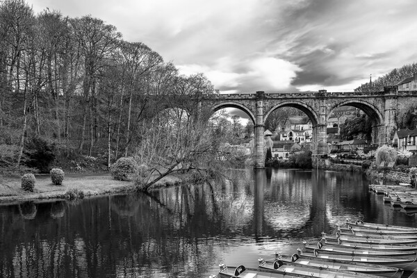 Knaresborough Black and White Picture Board by Tim Hill