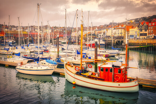 Scarborough Harbour Yorkshire Coast Picture Board by Tim Hill