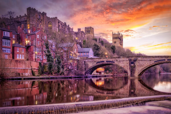 Durham Castle, Cathedral, and Framwellgate Bridge Picture Board by Tim Hill