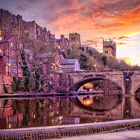 Buy canvas prints of Durham Castle, Cathedral, and Framwellgate Bridge by Tim Hill