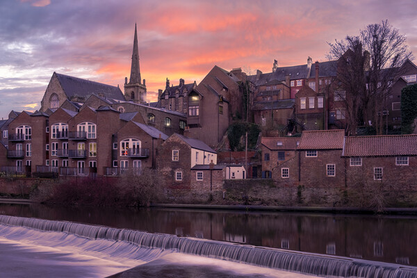 Durham St Nics Church from the River Wear Picture Board by Tim Hill