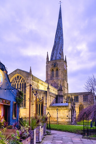 Chesterfield's Crooked Spire Picture Board by Tim Hill