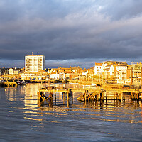Buy canvas prints of Bridlington Harbour at Golden Hour by Tim Hill