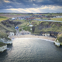 Buy canvas prints of Moody February - North Landing Flamborough by Tim Hill