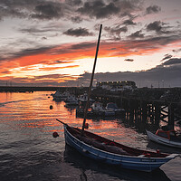 Buy canvas prints of Burning Sunrise Bridlington Harbour by Tim Hill