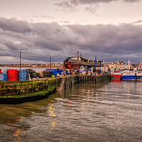 Buy canvas prints of Bridlington South Pier and Fish Market by Tim Hill