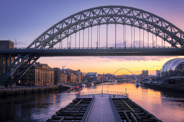 Sunrise over River Tyne - Newcastle & Gateshead Picture Board by Tim Hill