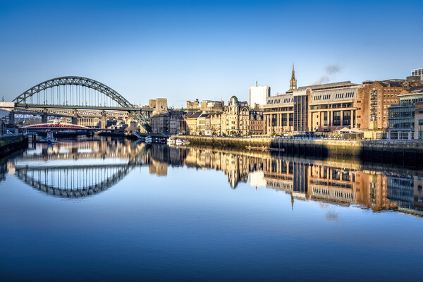 Tyne Bridge Reflections - Newcastle Quayside Picture Board by Tim Hill