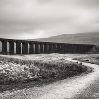 Buy canvas prints of Ribblehead Viaduct Monochrome by Tim Hill