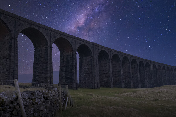 Milky Way over Ribblehead Viaduct Picture Board by Tim Hill