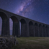 Buy canvas prints of Milky Way over Ribblehead Viaduct by Tim Hill