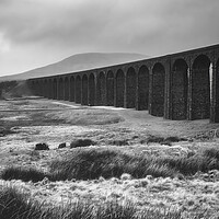 Buy canvas prints of Ribblehead Viaduct Black and White by Tim Hill