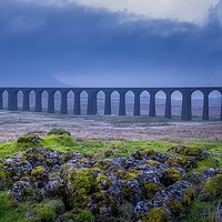 Buy canvas prints of Moody Ribblehead Viaduct by Tim Hill