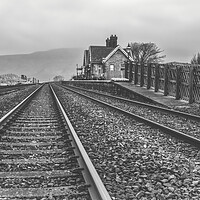 Buy canvas prints of Ribblehead Station Monochrome by Tim Hill