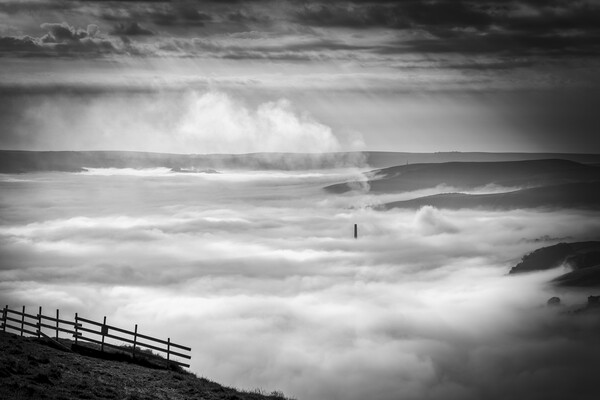 Hope Valley Cloud Inversion Picture Board by Tim Hill