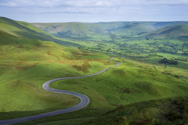 Snake Road Edale Valley Picture Board by Tim Hill