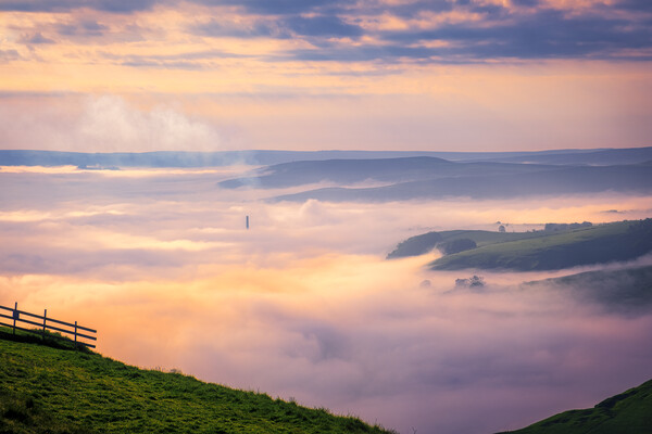 Hope Valley Sunrise Cloud Inversion Picture Board by Tim Hill