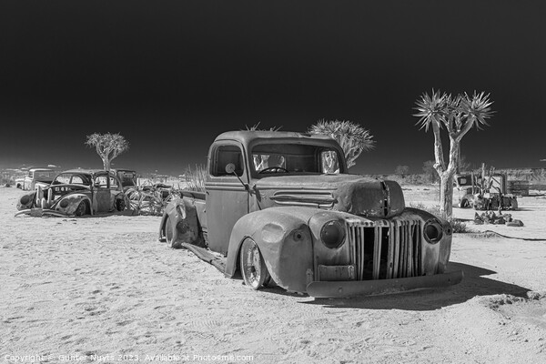 Abandoned car in Namibia Picture Board by Gunter Nuyts