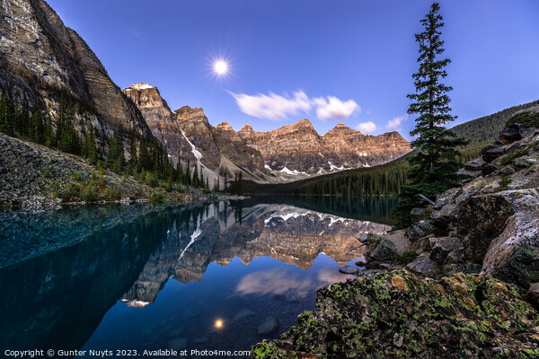 Moraine Lake at blue hour. Picture Board by Gunter Nuyts
