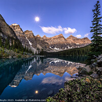 Buy canvas prints of Moraine Lake at blue hour. by Gunter Nuyts