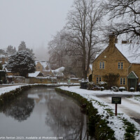 Buy canvas prints of Lower Slaughter and the river eye by Martin fenton