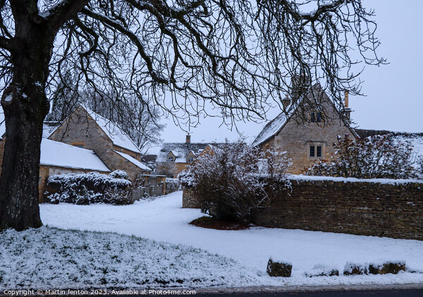 Winter in Lower Slaughter Picture Board by Martin fenton
