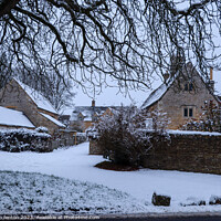 Buy canvas prints of Winter in Lower Slaughter by Martin fenton