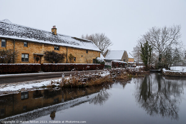 Snowy Lower Slaughter Picture Board by Martin fenton