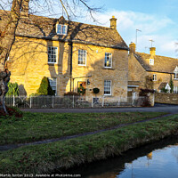 Buy canvas prints of Cottage row Lower Slaughter by Martin fenton