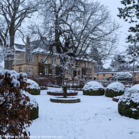 Buy canvas prints of The Slaughters Manor House in winter by Martin fenton