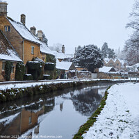 Buy canvas prints of Lower Slaughter winter reflections by Martin fenton